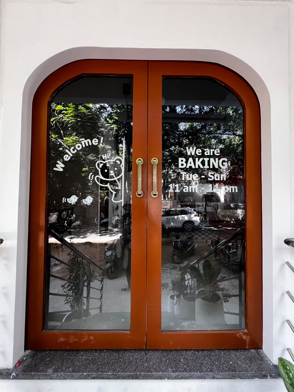 Our arched front door, welcoming guests in RR Nagar